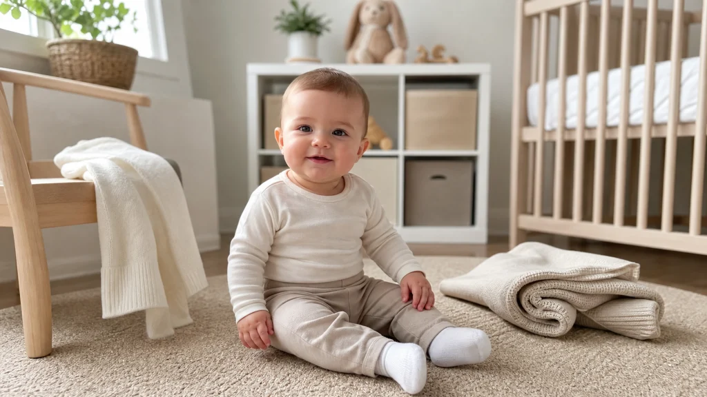 Illustration éditoriale pour l’article « Comment habiller bébé à 20 degrés pour son confort optimal »