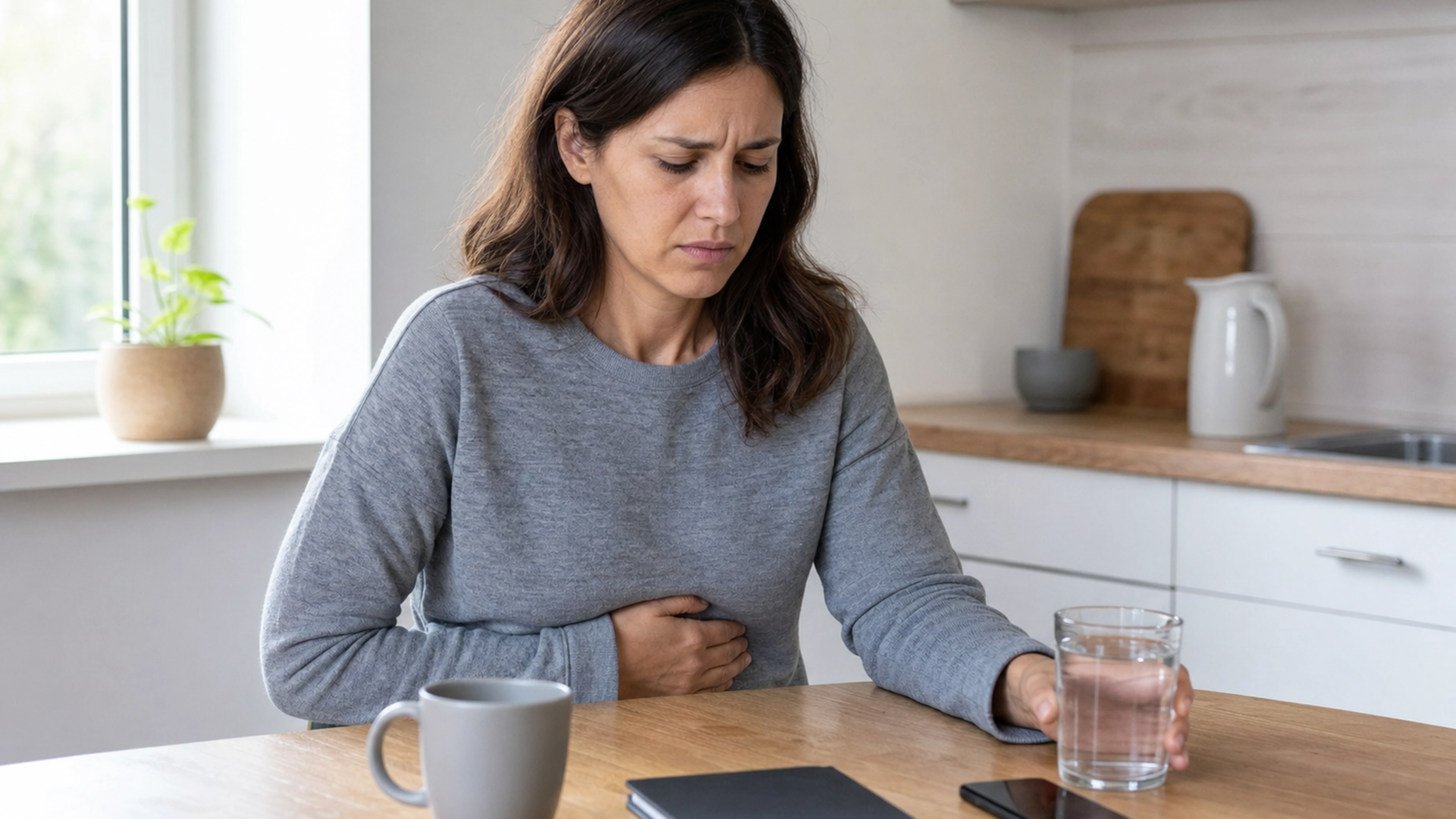 Illustration éditoriale pour l’article « Comment calmer une brûlure d'estomac liée au stress »