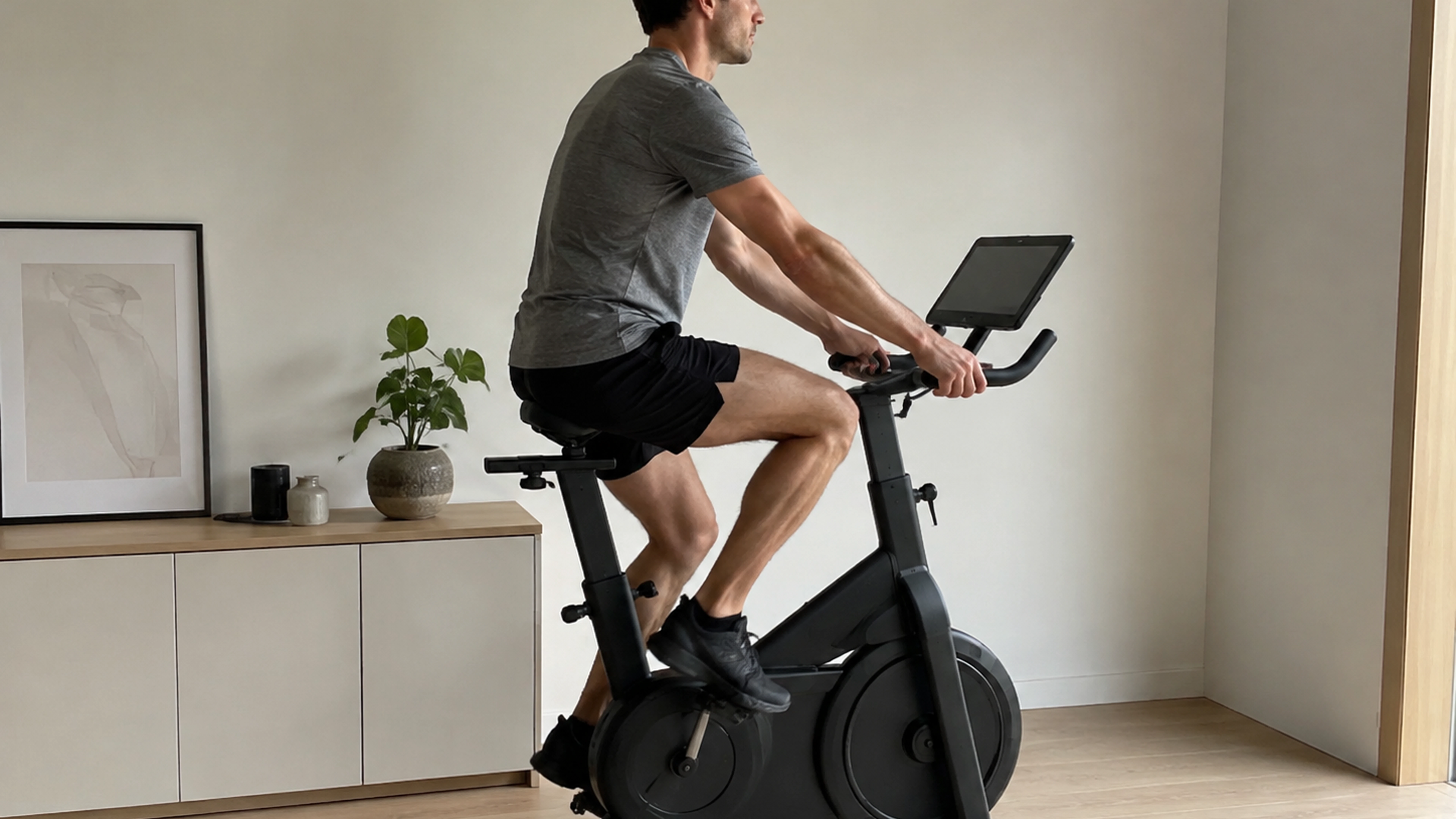 Illustration éditoriale pour l’article « Comprendre votre vitesse moyenne sur vélo d'appartement »
