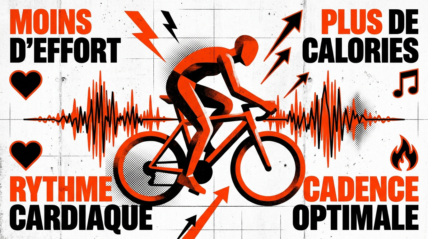 Cycliste optimisant sa performance avec de la musique
